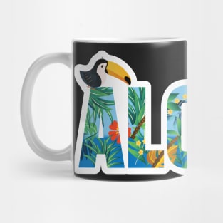 Aloha Hawaii Flower Spirit Bright Colorful Toucan Gift Mug